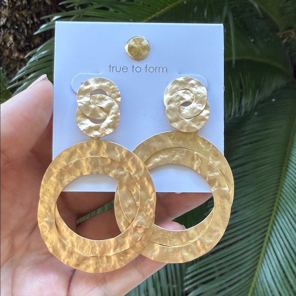 True to Form Gold Textured Earrings